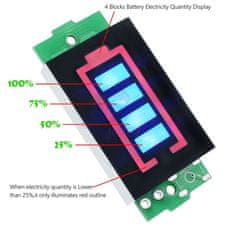 HADEX Indikátor stavu nabití pro 4 články Li-Ion nebo Li-Pol