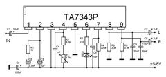 HADEX TA7343P - FM PLL stereodekodér, SIP9 /KIA7343AP/