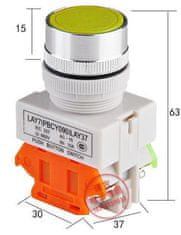 HADEX Tlačítko LAY7 OFF-(ON)/ON-(OFF) 1.pólové, 250V/6A žluté