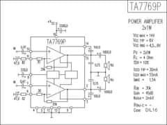 HADEX TA7769P - nf zesilovač 2x1W, DIP16