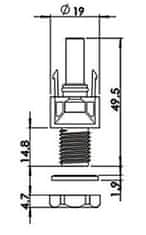 HADEX Konektor MC-4-M na panel - female /MC4/