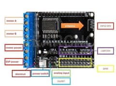 HADEX Shield L293D pro wifi řízení motorů Arduino ESP-12E