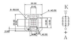 HADEX LED 10W Epistar, denní bílá 4000K, 950lm/300mA, 120°, 26-28V