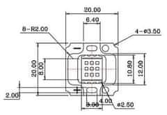 HADEX LED 10W Epistar, bílá 6000K, 1000lm/300mA, 120°, 26-28V