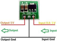 HADEX Napájecí modul, step-up měnič 1,5-4,7V na 5V, modul s ME2108