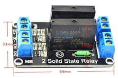 HADEX Modul relé SSR 2x, napájení 5V, spouštění vysokou úrovní