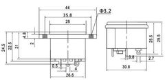 HADEX Síťová zásuvka IEC60320 230V na panel s pojistkovým pouzdrem /AS-07/