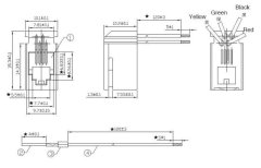 HADEX Zdířka RJ10 4P4C panelová s drátovými vývody 120mm