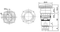 HADEX Bezpečnostní tlačítko A16-11SR OFF-ON 250V/3A