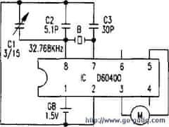 HADEX DG0400B - hodinový obvod, DIP8 /~SM5544/