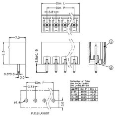 HADEX Svorkovnice násuvná 3P- část do DPS, KF2EDGV-3P, RM=3,81mm