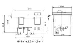 HADEX Síťový konektor IEC60320 230V na panel, pojist.pouzdro, vypínač /AS10/