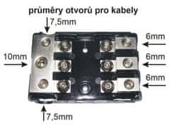 HADEX Distribuční blok pro 3 pojistky MIDI nebo ANL MINI /pojistkový držák/