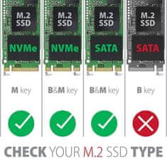 HADEX AXAGON EEM2-SG2, USB-C 3.2 Gen 2 - M.2 NVMe & SATA SSD kovový RAW box