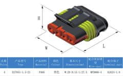HADEX Konektor se zdířkou DJ7041-1.5-11+DJ7041-1.5-21 4P vodotěsný