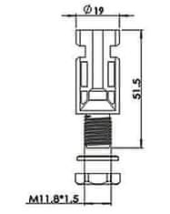 HADEX Konektor MC-4-M na panel - male /MC4/