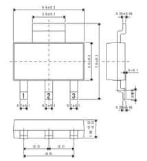 HADEX AMS1117-3.3 stabilizátor +3,3V/0,8A SOT-223