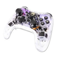 HADEX Gamepad Marvo GHOST 40, bezdrátový, 17tl., všesměrový, průhledný