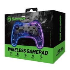 HADEX Gamepad Marvo GHOST 40, bezdrátový, 17tl., všesměrový, průhledný