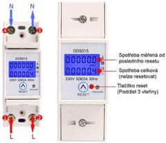 HADEX Elektroměr DDS015, 1 fázový na DIN lištu