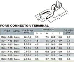 HADEX Vidlička kabelová 6,5mm neizolovaná (DJ441A-6B)