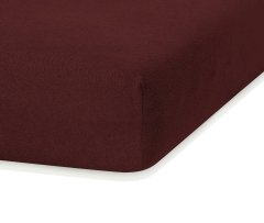 AmeliaHome Froté prostěradlo s gumou Ruby hnědé, velikost 160-180x200+30