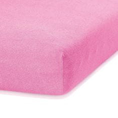 AmeliaHome Froté prostěradlo s gumou Ruby růžové, velikost 100-120x200+30