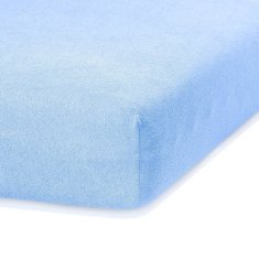 AmeliaHome Froté prostěradlo s gumou Ruby světlé modré, velikost 180-200x200+30