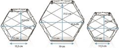 HOMEDE Sada dekorativních polic Capello černá, velikost 35,5x11x31,5