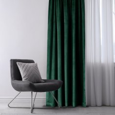 AmeliaHome Závěs Velvet 140x245 cm tmavě zelený, velikost 140x245