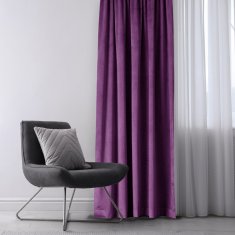 AmeliaHome Závěs Velvet 140x245 cm švestkový, velikost 140x245