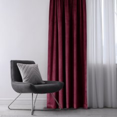 AmeliaHome Závěs Velvet 140x270 cm vínový, velikost 140x270