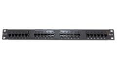 XtendLan Patch panel 19", 24 portů Cat6, 30u Au, 110