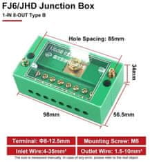 HADEX Distribuční blok FJ6/JHD - 1x vstup, 8x výstup, typ B