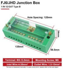 HADEX Distribuční blok FJ6/JHD - 1x vstup, 12x výstup, typ B