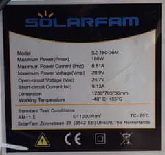 HADEX Fotovoltaický solární panel 12V/180W, SZ-180-36M,1230x705x30mm,shingle