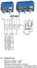 HADEX Svorkovnice do DPS 3P KF301-3P RM=5mm, modrá