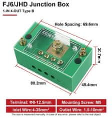 HADEX Distribuční blok FJ6/JHD - 1x vstup, 4x výstup, typ B