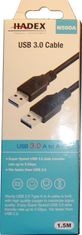 HADEX Kabel USB-A / USB-A 3.0, délka 1,5m, kabel 6mm