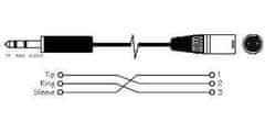 HADEX Kabel XLR 3P zdířka - Jack 6,3 stereo, 10m, OFC kabel 6mm