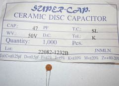 HADEX 47p/50V Super-Cap, RM=2,54, keramický kondenzátor