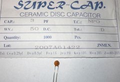 HADEX 3pF/50V Super-Cap, RM=2,54, keramický kondenzátor