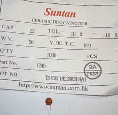 HADEX 22pF/50V SUNTAN, RM=2,54, keramický kondenzátor