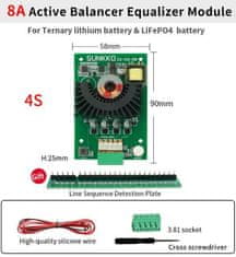 HADEX Bateriový balancér SUNKKO BAL-804 4S 8A pro Li-Ion a LiFePO4 články