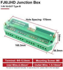 HADEX Distribuční blok FJ6/JHD - 1x vstup, 16x výstup, typ B