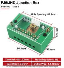 HADEX Distribuční blok FJ6/JHD - 1x vstup, 6x výstup, typ B