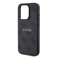 Guess  PU Leather 4G Colored Ring MagSafe Zadní Kryt pro iPhone 15 Pro Black