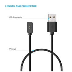 FIXED Nabíjecí USB-A kabel pro Xiaomi Mi Band/Smart Band 8/9/Pro/Active, černý FIXDW-1176