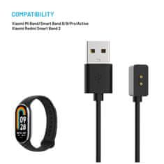 FIXED Nabíjecí USB-A kabel pro Xiaomi Mi Band/Smart Band 8/9/Pro/Active, černý FIXDW-1176