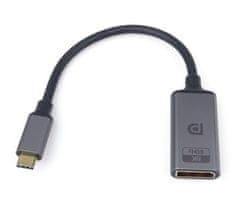 HADEX Adaptér USB-C na Displayport DP1.4 8k@60Hz, 4k@120Hz, 20cm, hliník